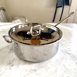 All-Clad Tri-Ply Stainless Steel Deep Saute Pan with Lid - 6 Quart